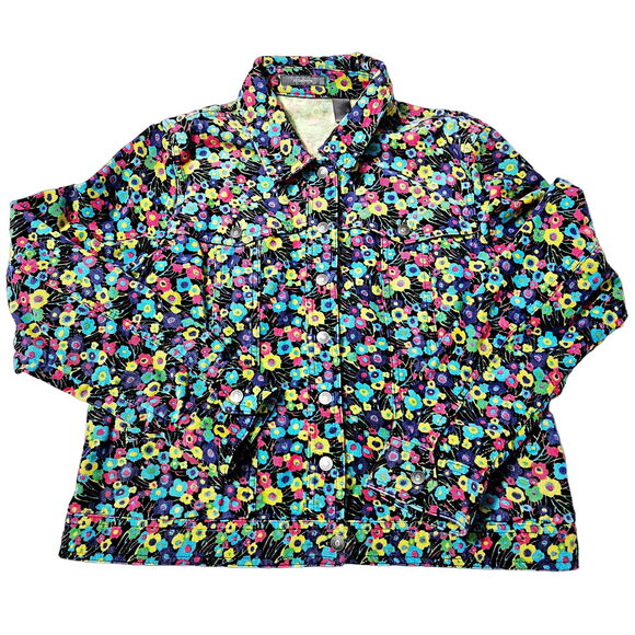 Liz Claiborne Womens Jacket Multi-Color Size XL 100% Cotton Button Close Pockets - Picture 1 of 14